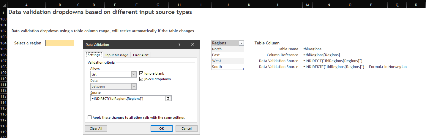 Data validation dropdown example 5